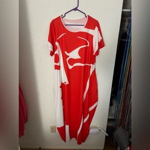 Red and White Summer Dress